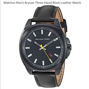 Men’s Michael Kors Bryson Blk leather 3-hand Watch